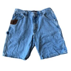 Wrangler Blue Jean Shorts with Brown Accent